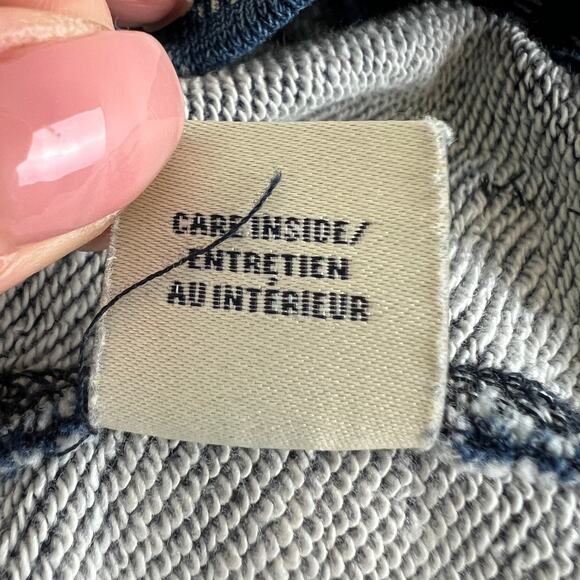 Scotch & Soda Blue White Sweatshirt Geometric Abstract Crew Neck Size Small S - Picture 9 of 9